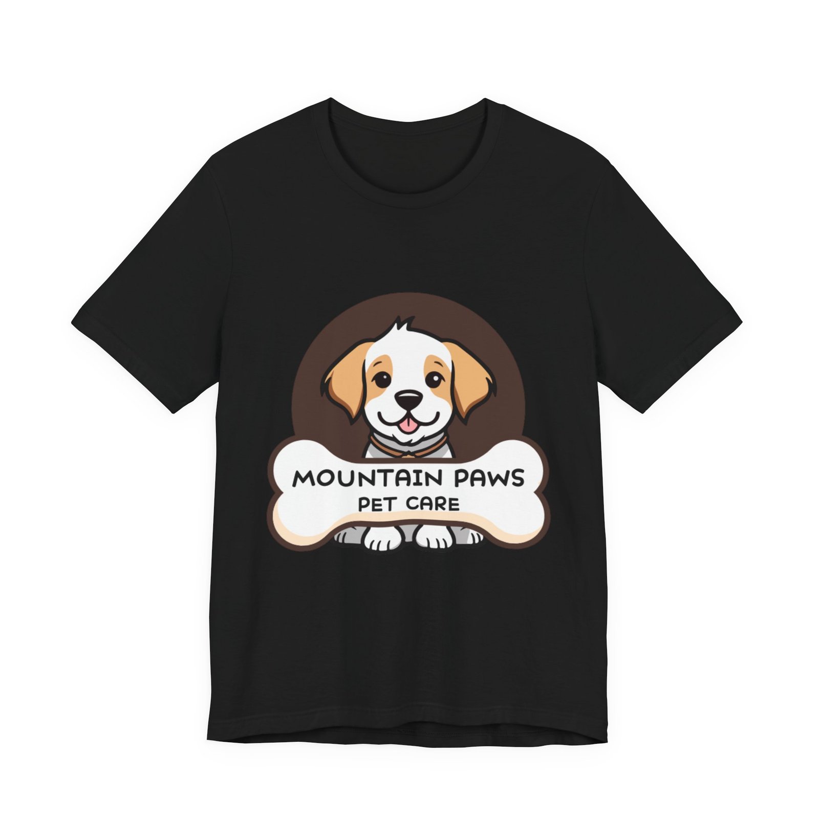Mountain Paws Pet Care T-Shirt — Cute Puppy Logo Tee 1 Mountain Paws Pet Care T-Shirt — Cute Puppy Logo Tee